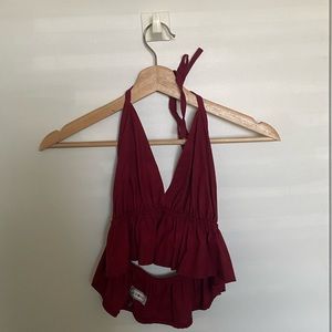 Maroon halter top